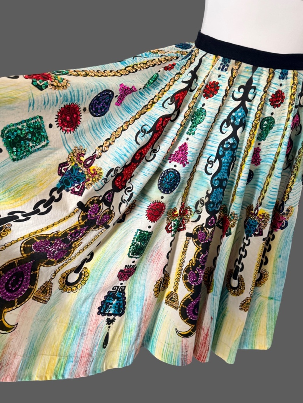 Gorgeous vintage Mexican sequin circle skirt